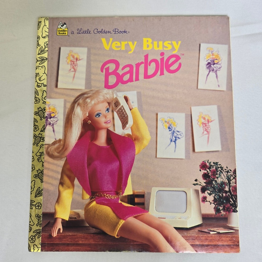 Little Golden Book Very Busy Barbie by Barbara Slate Barbie Hardcover Vtg 1993